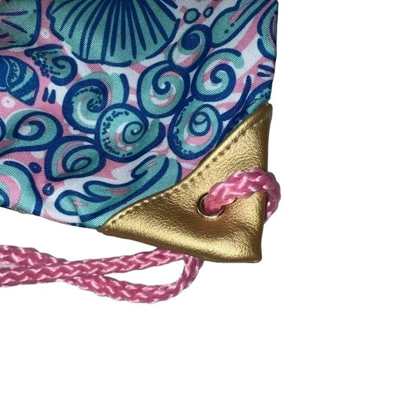 Simply Southern Colorful Swirly Shell pink blue + teal lightweight backpack - Picture 4 of 4